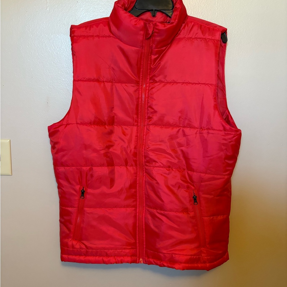 Vibrant Red Puffer Vest NWOT